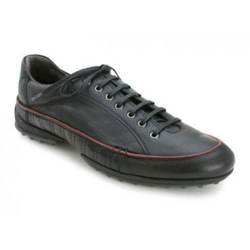 Bacco Bucci "Toews" Black Genuine Leather Sport Shoes